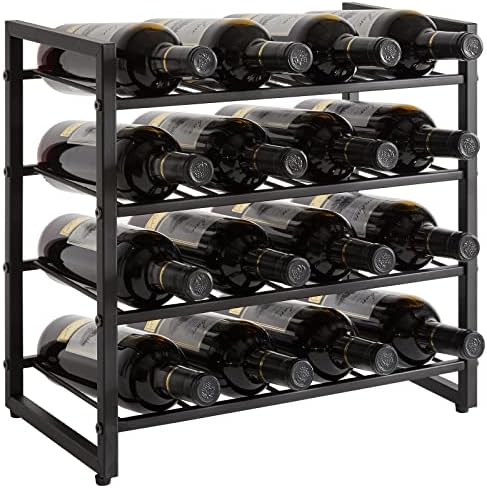 IBUYKE Metal Wine Racks Countertop,16 Bottles Wine Bottle