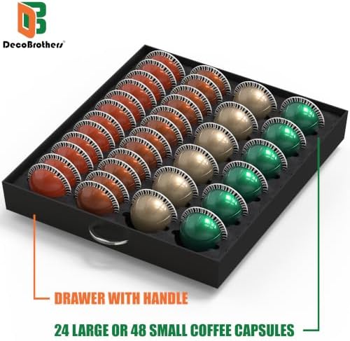 Deco Brothers Vertuo Pod Holder, 24 Large/48 Small Pods