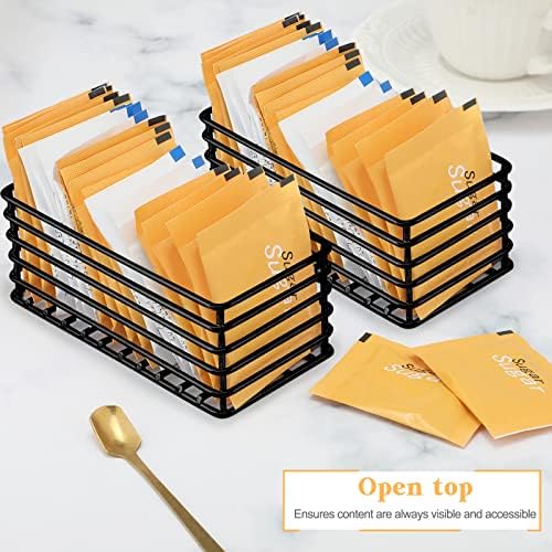Oudain 2 Pcs Sugar Packet Holders for Coffee Bar, Black