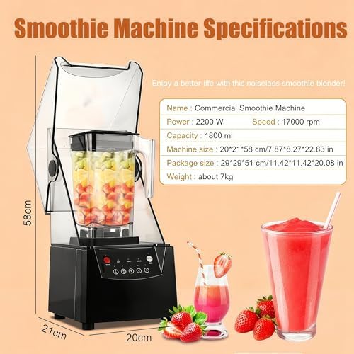Commercial Blender, 2200W, 2 x 2L Containers