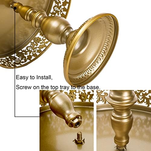 Jucoan 10 Pieces Gold Metal Cake Stand Set, Cupcake Holder Pastry