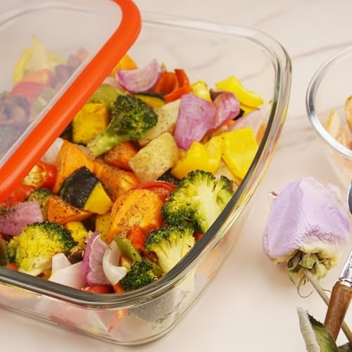 9×9in Square Glass Baking Dish with lid, 2.6QT Deep Square Glass