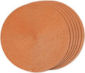 FunWheat Round Braided Placemats Set of 6 Table Mats for Dining Tables
