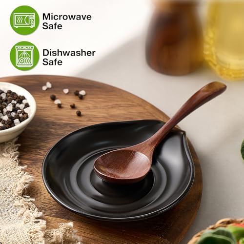 Gencywe® Spoon Rest for Stove Top, 6.1" Large Ceramic Spoon Holder for
