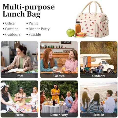 MEXS Insulated Lunch Bag for Women Men Large Reusable Lunch Box Adult