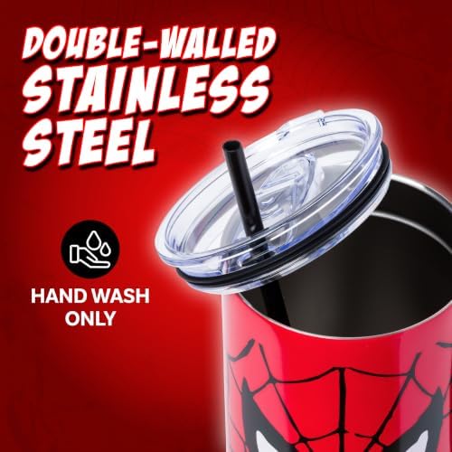 Silver Buffalo Marvel Spider-Man, Stainless Steel Tumbler, 40oz