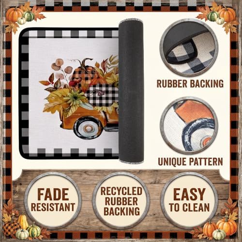 10 Pcs Fall Kitchen Decor Set, Black and White Fall Pumpkin Microfiber