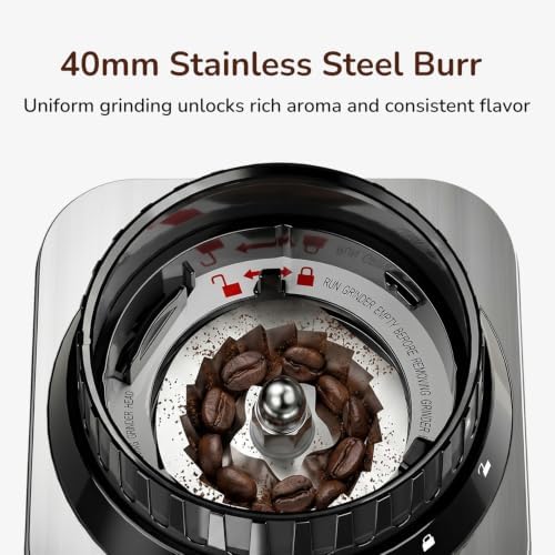 Canoly Electric Burr Coffee Grinder, 48 Grind Settings