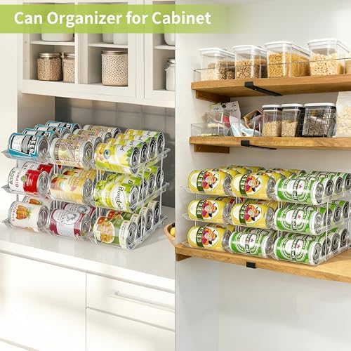 Can Organizer for Pantry, Stackable Food Pantry Storage Rack, 6 Tier