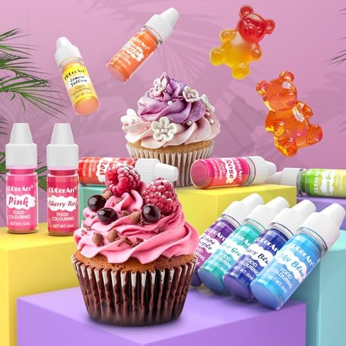 30 Colors Liquid Food Coloring, 6ml/0.25oz