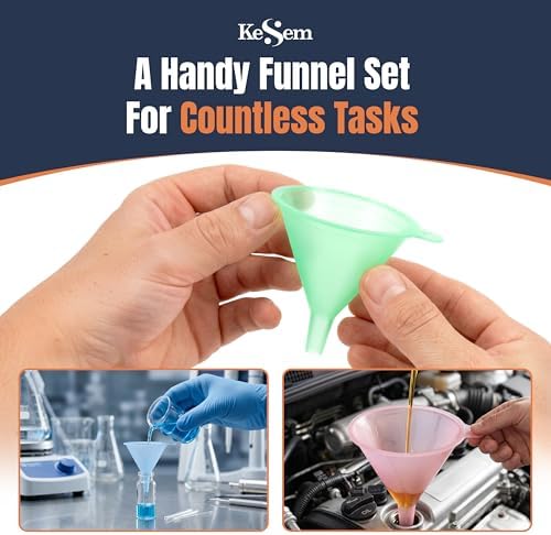 Plastic Kitchen Funnel Set of 5, Round Food Funnels for Kitchen Use