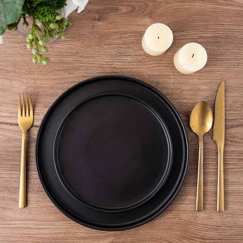 AmorArc Stoneware Dinner Salad Plates Set of 6, 8.5 Inch Ceramic