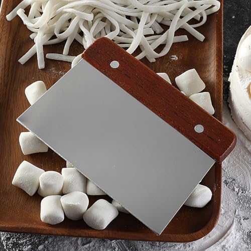Bench Scraper Stainless Steel Dough Scraper 2 Pcs Wood Handle