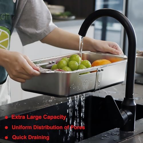 4 In 1 Collapsible 304 Stainless Steel Over-Sink Colander