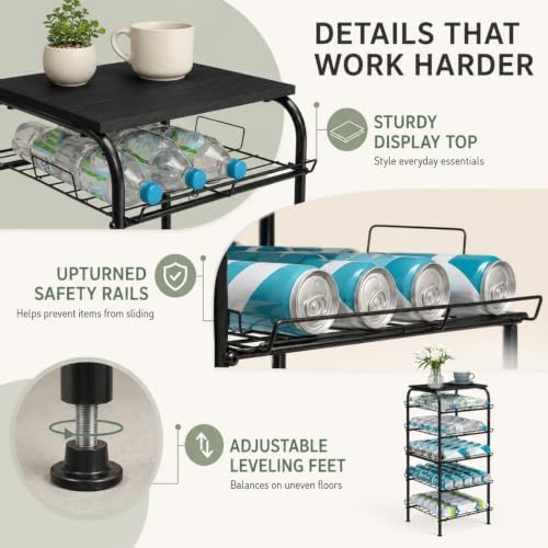 Vrisa 5 Tier Water Bottle Storage Rack Vertical Freestanding Bottled