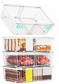 Large Freezer Organizer Bins, 4 Pack, 10 to 20 Cu.Ft