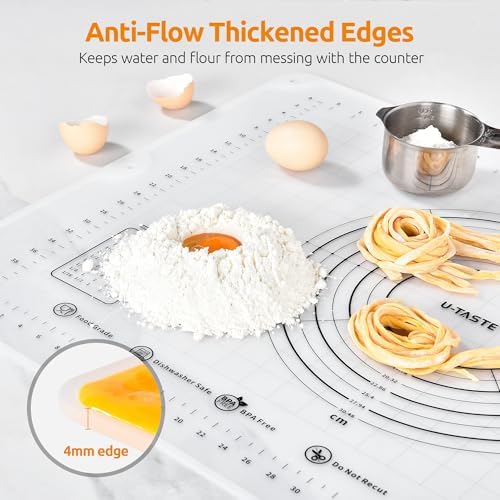 U-Taste Silicone Pastry Mat, 28 x 20 Inch, Transparent