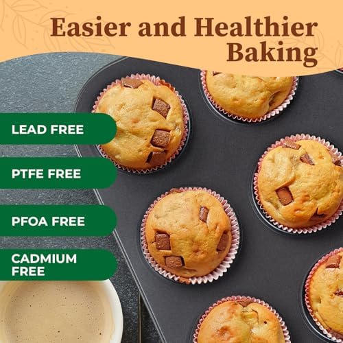 CARTMAN 2-Pack 12-Cup Muffin Pan Set, Carbon Steel Nonstick Cupcake