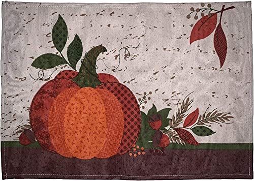 Set of 10, Pumpkin Fall Design Tapestry Kitchen Towel Set, Include 4
