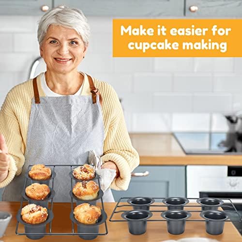 Shellwei 2 Pcs 12 Cups Nonstick Popover Pan Muffin Cupcake Pudding