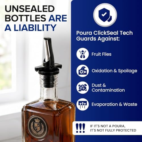 3-in-1 Airtight Liquor Bottle Pourers & Olive Oil Spouts with Built-in