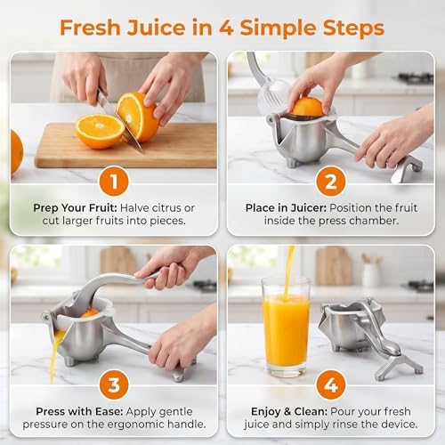 Manual Aluminum Fruit Juice Squeezer with 10Pcs Filter Bags