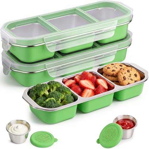 FoldTier 2 Set Stainless Steel Snack Container with Condiment Cup