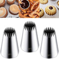 Hendiy 3 Pieces Churro Piping Tips, Stainless Steel 9FT Large Piping