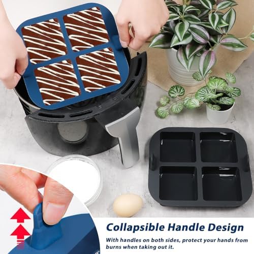 Webake Silicone Air Fryer Brownie Pan for Baking, Nonstick 2.6" Square