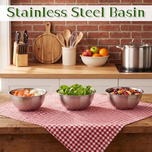 Mixing Bowl Set of 6, Thickened version Stainless Steel Mixing Bowl