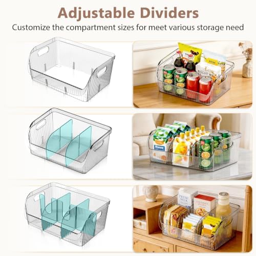 3 Pack Adjustable Divider Storage Bins