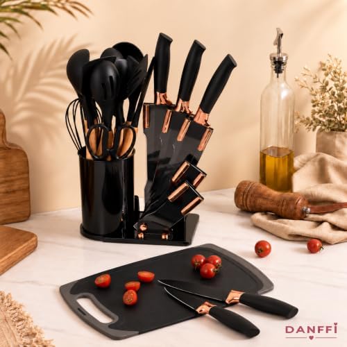 19-Piece Black Kitchen Utensils Set