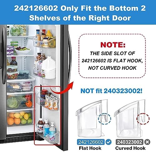 2 Pack UPGRADED 242126602 Refrigerator Door Bin Shelf Replacement for