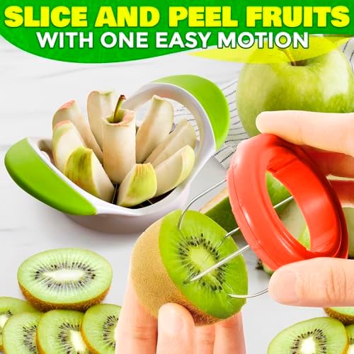 9 Pcs Fruit Cutting Slicer Tools, Food-Grade Plastic, Stainless Steel