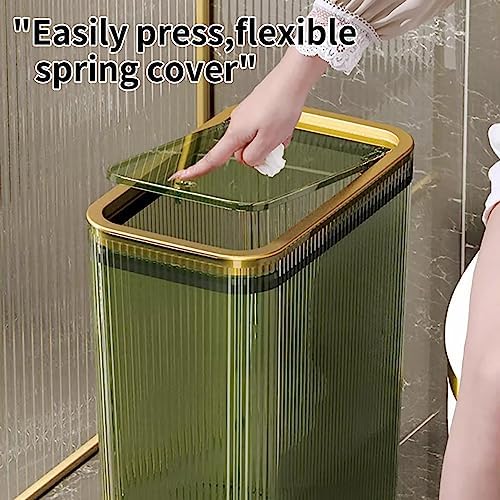 Bathroom Trash Cans with Lids, 2.6 Gallon, Green
