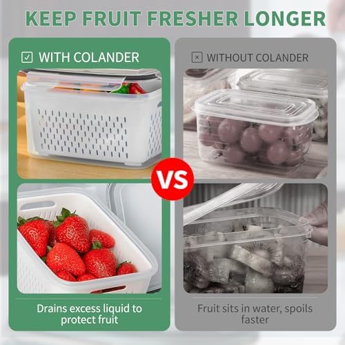 3 Pcs Fruit Storage Containers for Fridge
