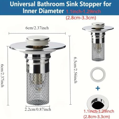 PureDrain Pop-Up Sink Stopper & Stainless Steel Filter – Perfect for