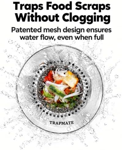 TRAPMATE Kitchen Sink Drain Strainer, 4.4-Inch