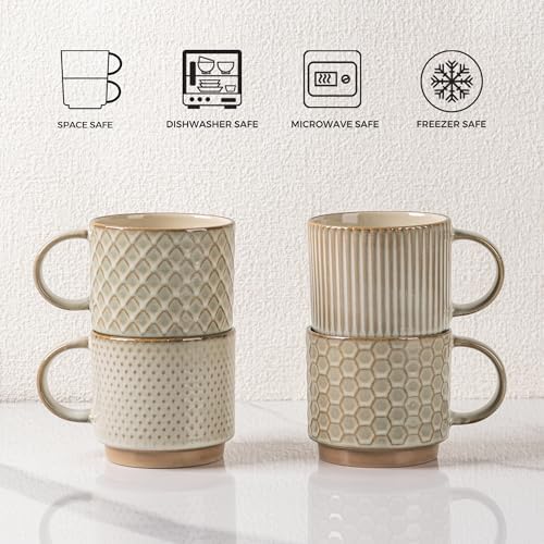 GBhome 6 OZ Coffee Mugs with Saucer and Stand, Ceramic Espresso Coffee