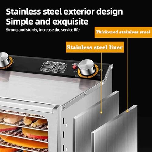 Commercial Food Dehydrator, 8-Layer, 30-90℃ Control