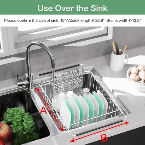 Large Expandable Stainless Steel Dish Drying Rack