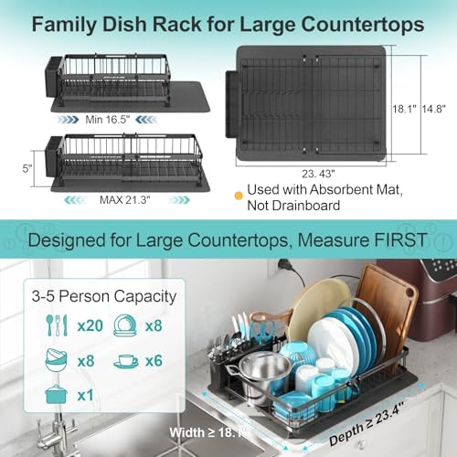 GSlife Dish Drying Rack, Black
