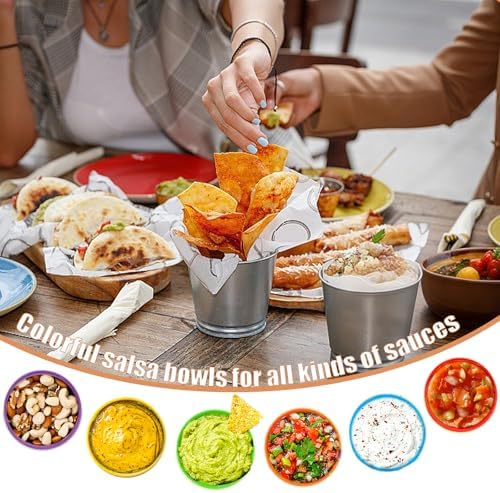 24 Pcs Salsa Bowls, 10.6 oz Plastic Mexican Salsa Bowls for Party