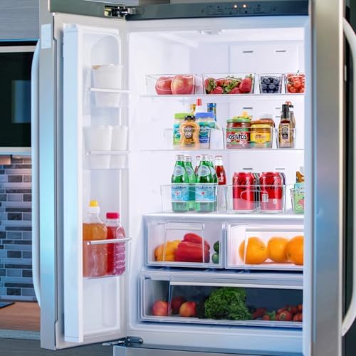 Sorbus Fridge Organizers and Storage, Clear Bins (Large, 10 Pack)