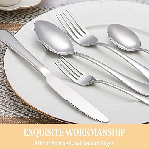 20 Pcs Silverware Set Service for 4, Food Grade Stainless Steel