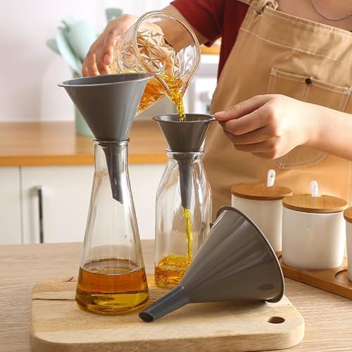 Plastic Kitchen Funnel Set of 3, Round Kitchen Funnels for Filling