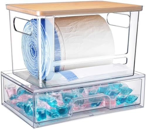 2Pcs Trash Bag Holder Under Sink Stackable Storage, Extra Large