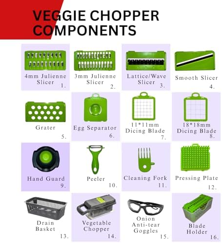 17 in 1 Vegetable Chopper with Stainless Steel Blades