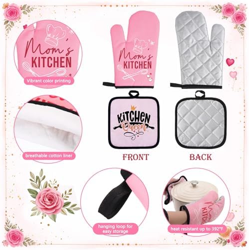 6 Pcs Mothers Day Oven Mitts Pot Holder Kitchen Towels Gloves