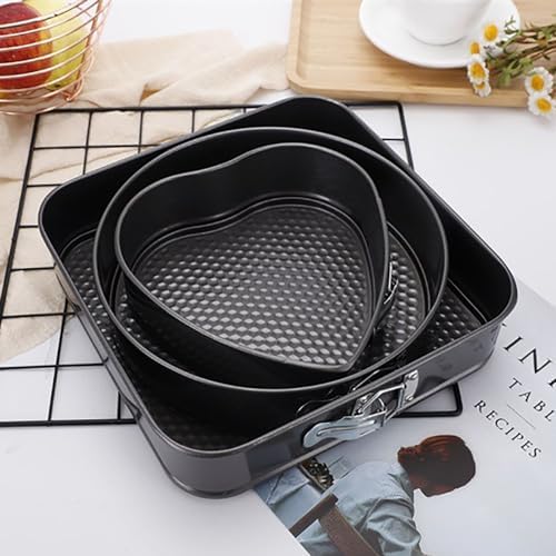 Non-stick 3pcs Set Cake Moulds Carbon Steel Leakproof Bakeware Set